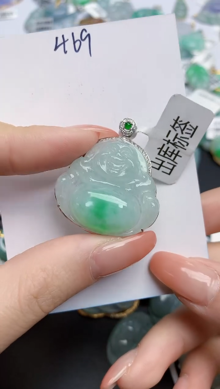 【闪购商品】翡翠颈饰18K金镶嵌天然缅甸翡翠A货