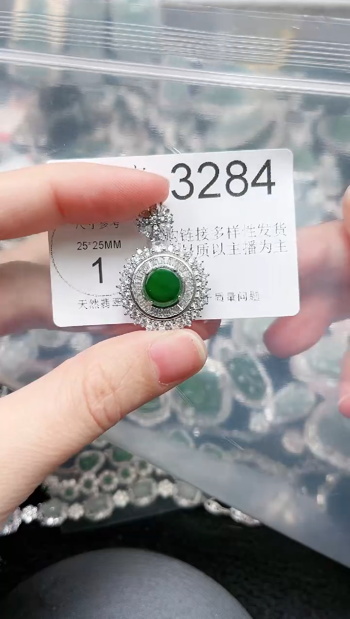 【闪购商品】翡翠颈饰未镶嵌赠皮绳3284