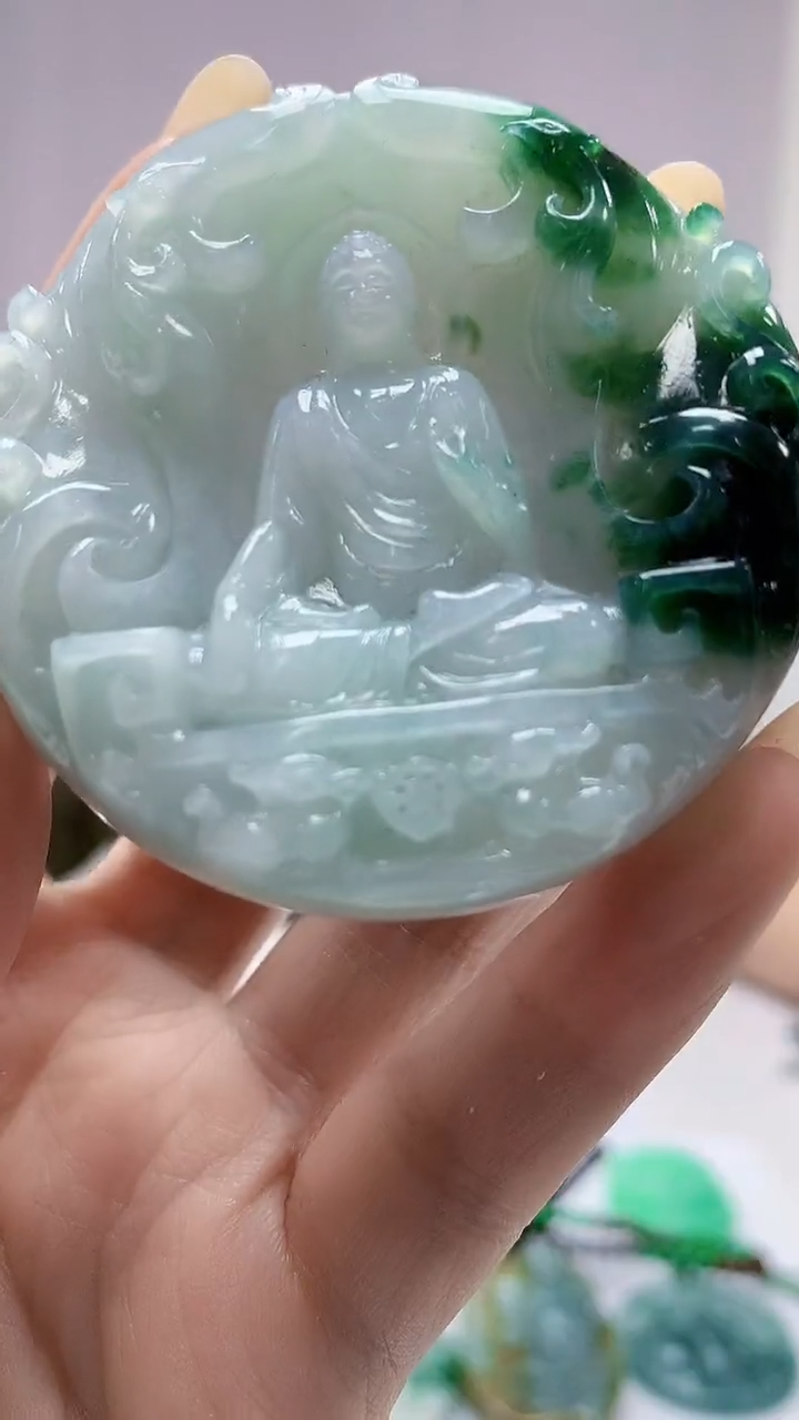 【闪购商品】定制翡翠未镶嵌4688DD-毛货挂件赠珠链138