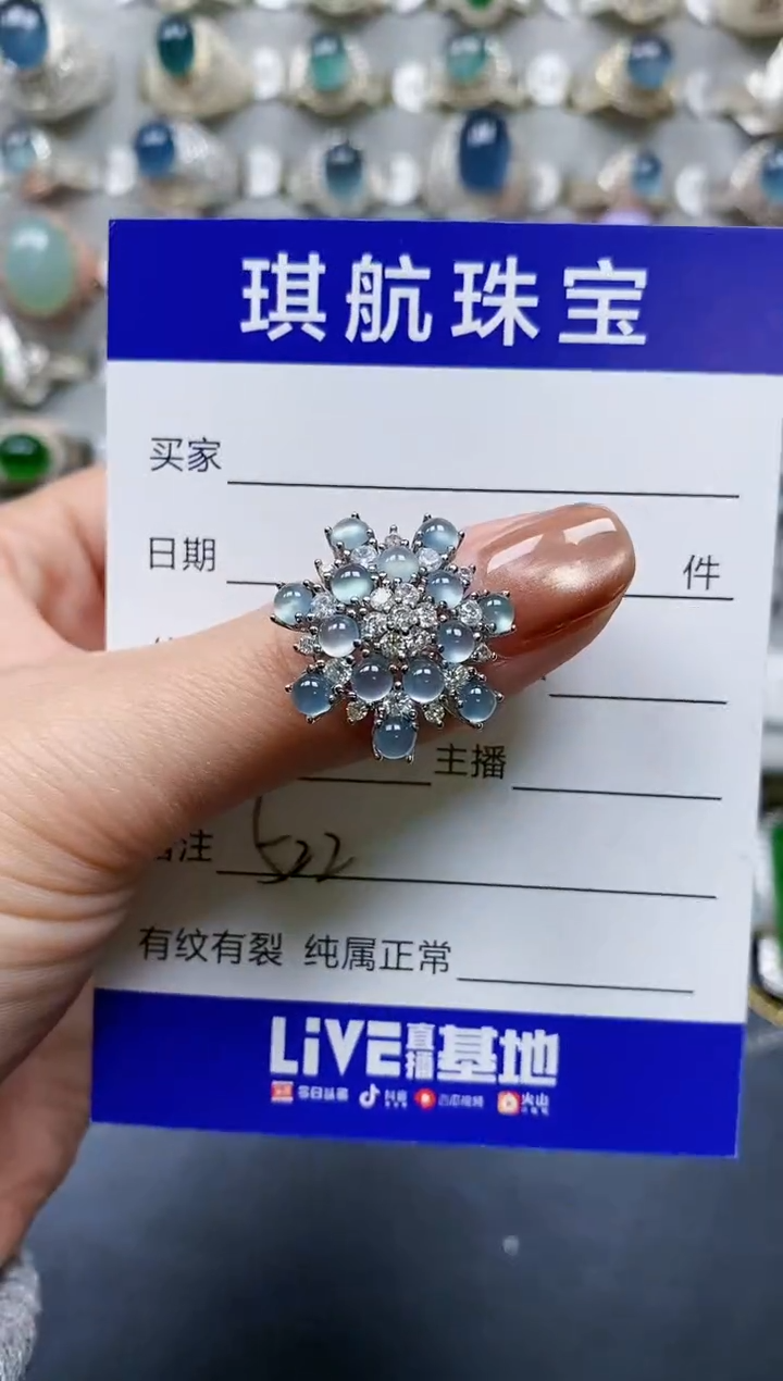 【闪购商品】翡翠戒指银S925镶嵌0522