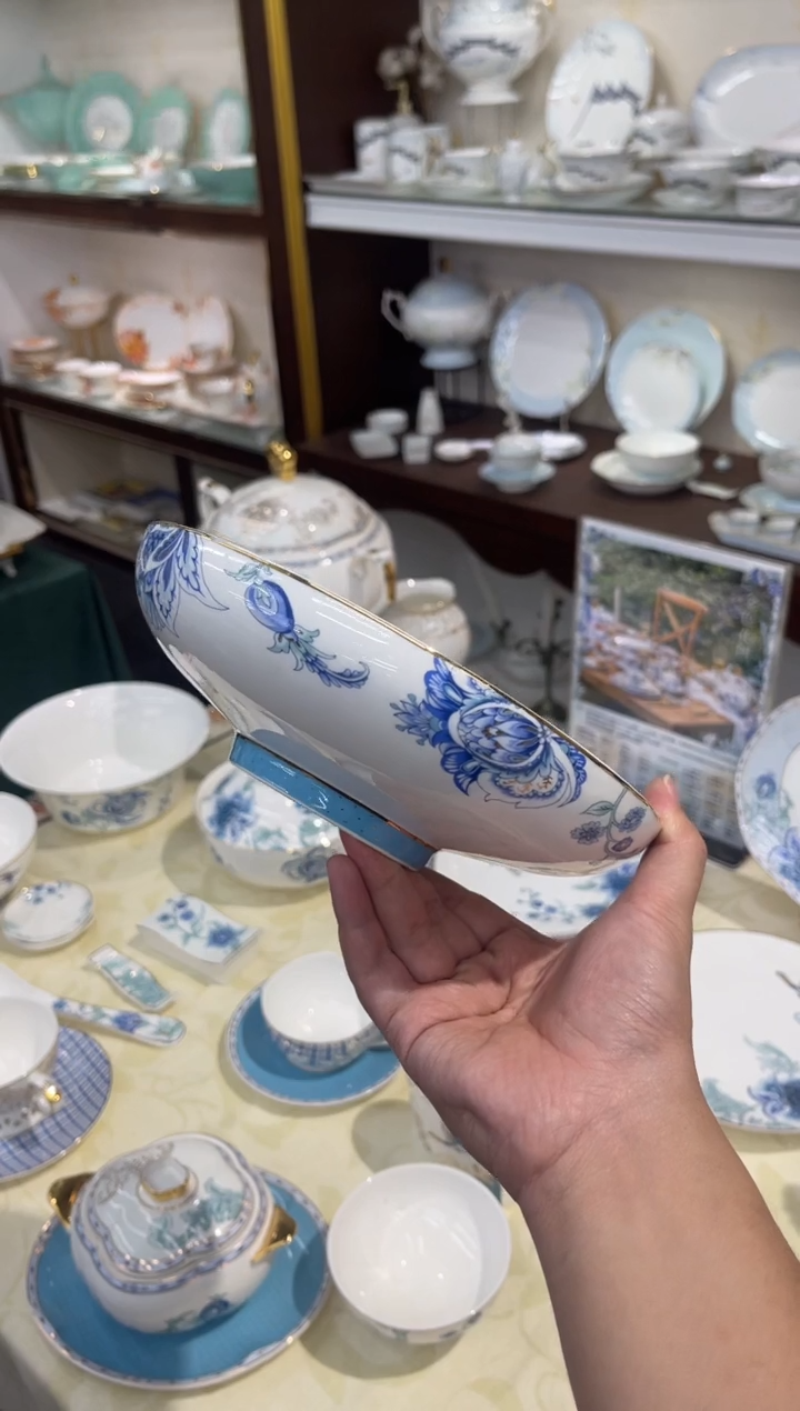 45%以上骨粉骨瓷8英寸高脚深盘