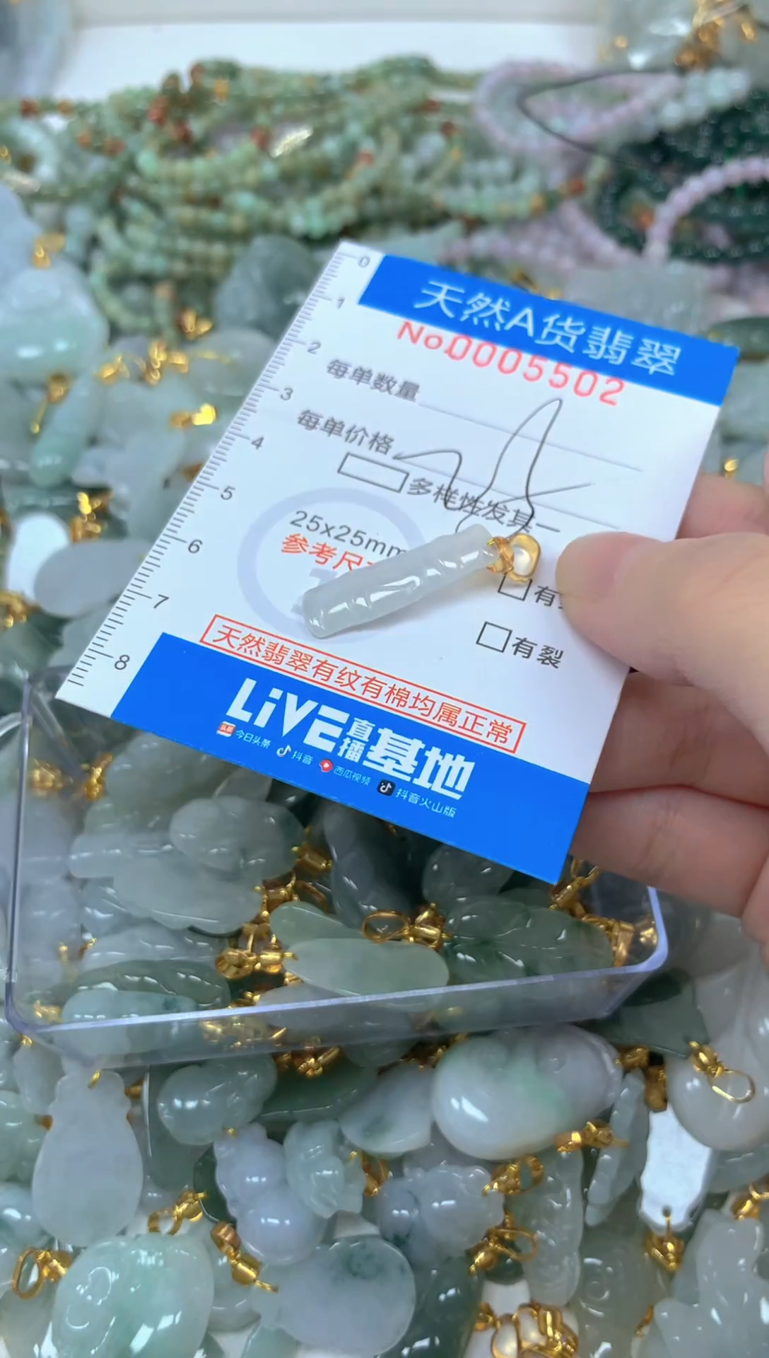 颈饰未镶嵌翡翠净货挂件-5502