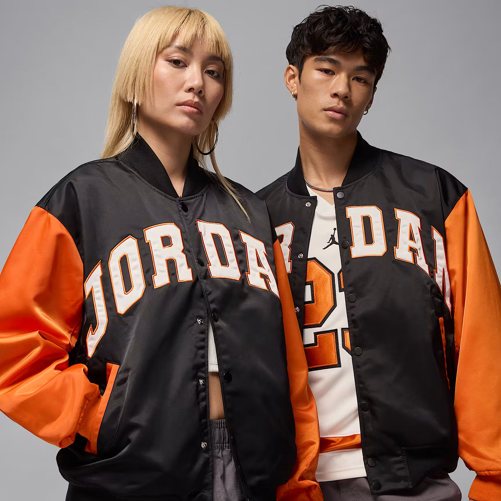 NIKE/耐克官方正品 Jordan男女同款黑橙撞色棒球服外套HV0100-011