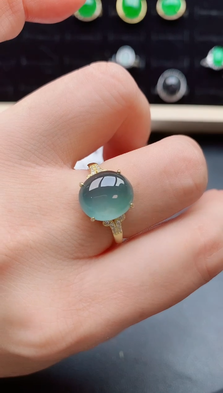 【闪购商品】翡翠戒指银S925镶嵌085000