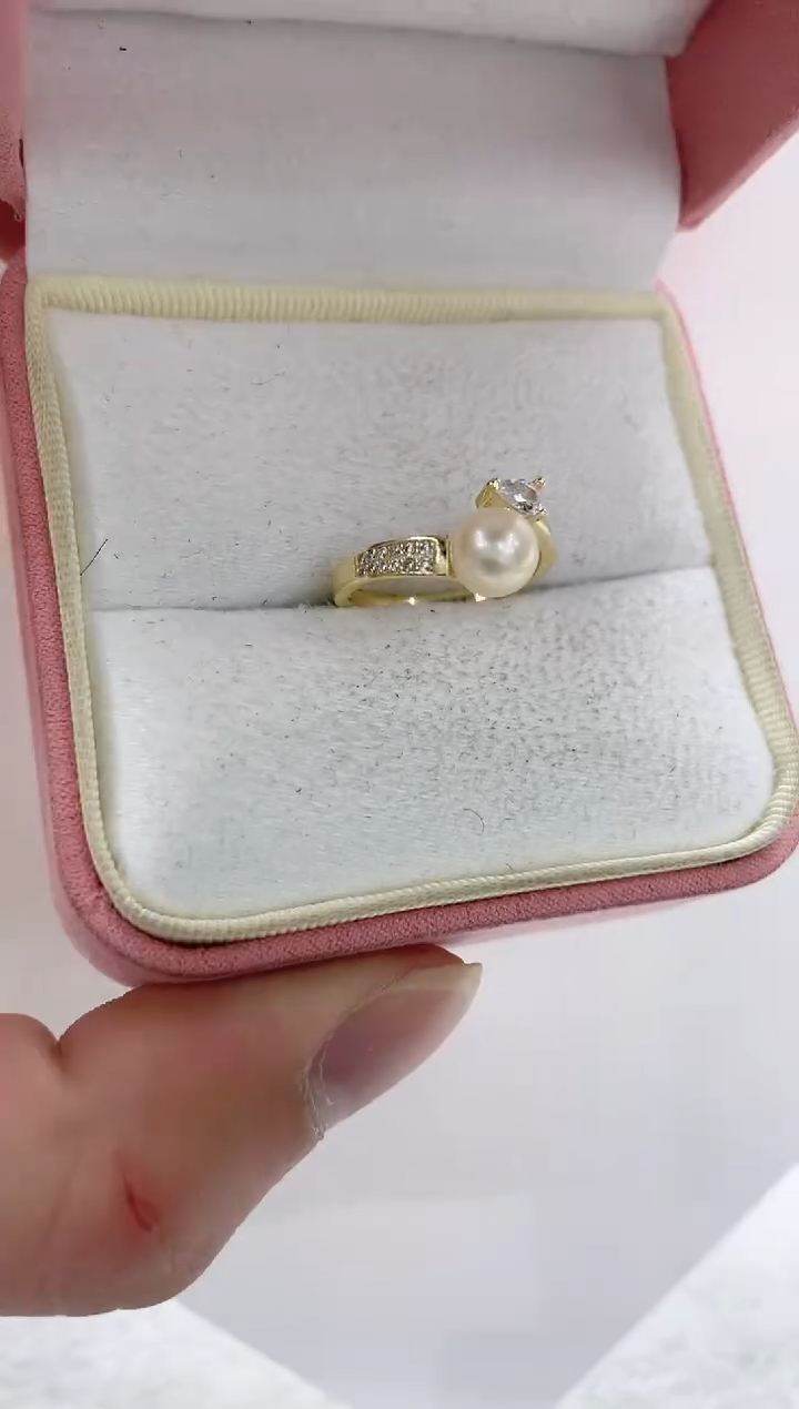 【闪购商品】海水珍珠戒指银S925镶嵌海水珍珠戒指