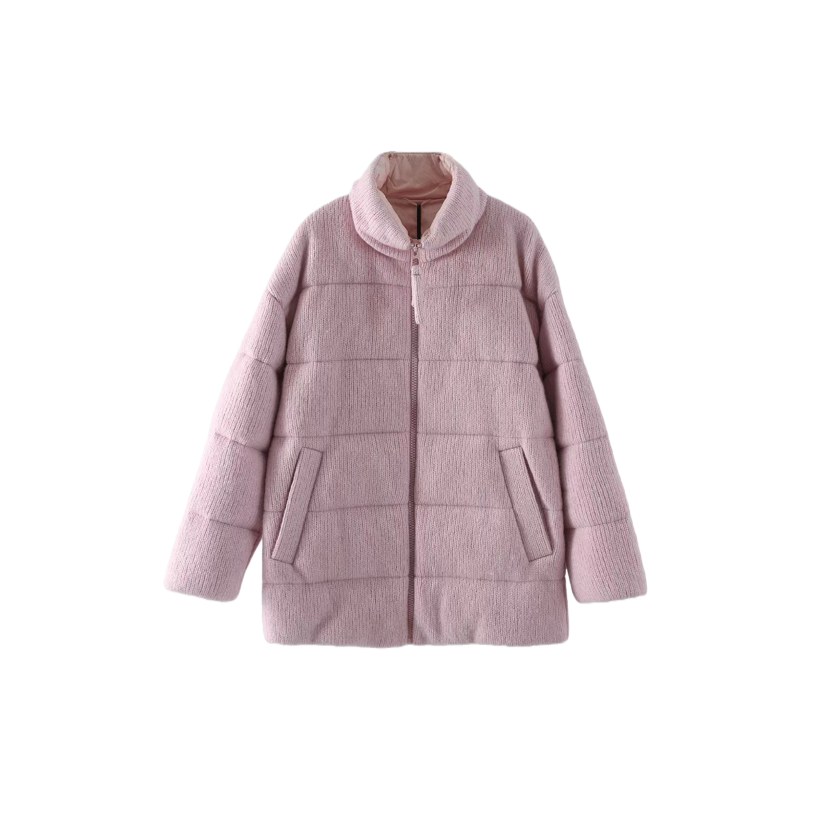 WAWA【银河】加厚保暖90白鹅绒面包服立领羊毛针织羽绒服12657