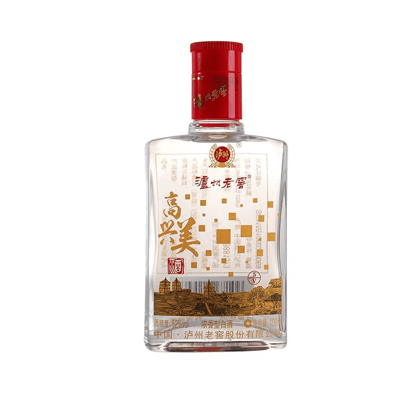 泸州老窖定制酒高兴美小酒 浓香型白酒52度100ml51-60度100ml