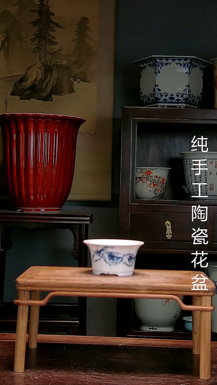 景德镇手工陶瓷花盆