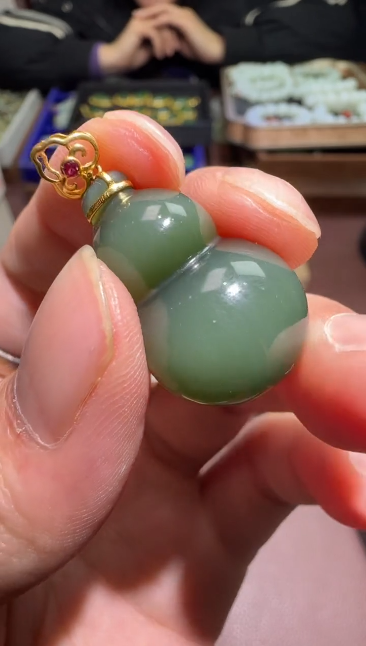 【闪购商品】和田玉【钰219】2118K金镶嵌9007