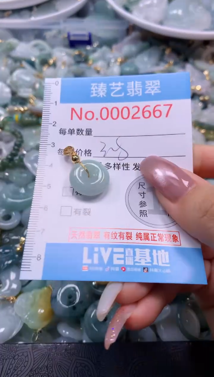 翡翠未镶嵌颈饰含绳0002667