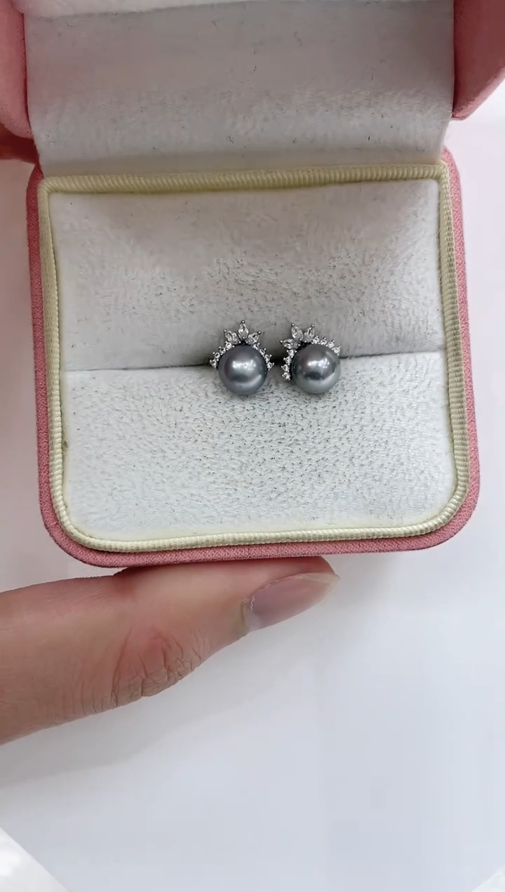 【闪购商品】海水珍珠耳饰银S925镶嵌海水珍珠耳饰 