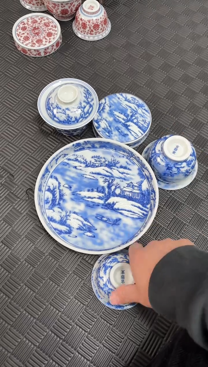 盖碗瓷景德镇陶瓷茶具古器堂瑞雪兆丰年套组