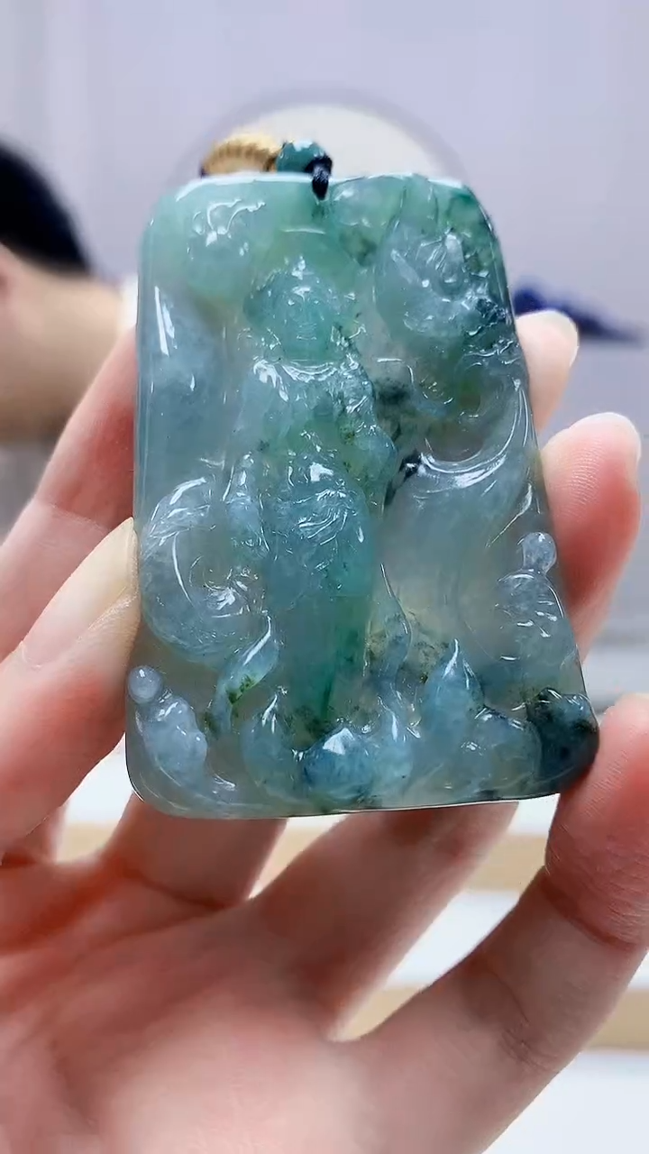 未镶嵌定制翡翠4868zm-毛货挂件观音48