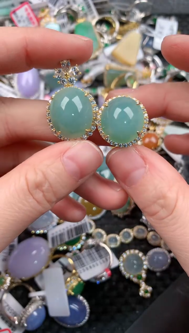 银S925镶嵌戒指翡翠10-10-10    4