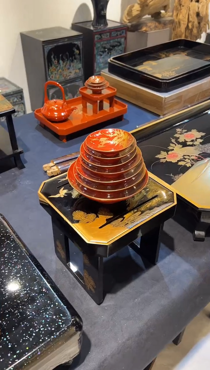 天目盏杯台套组 大漆漆器大漆漆器