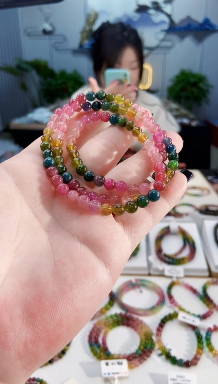 【闪购商品】碧玺手链未镶嵌G2487三圈颜色微差发1