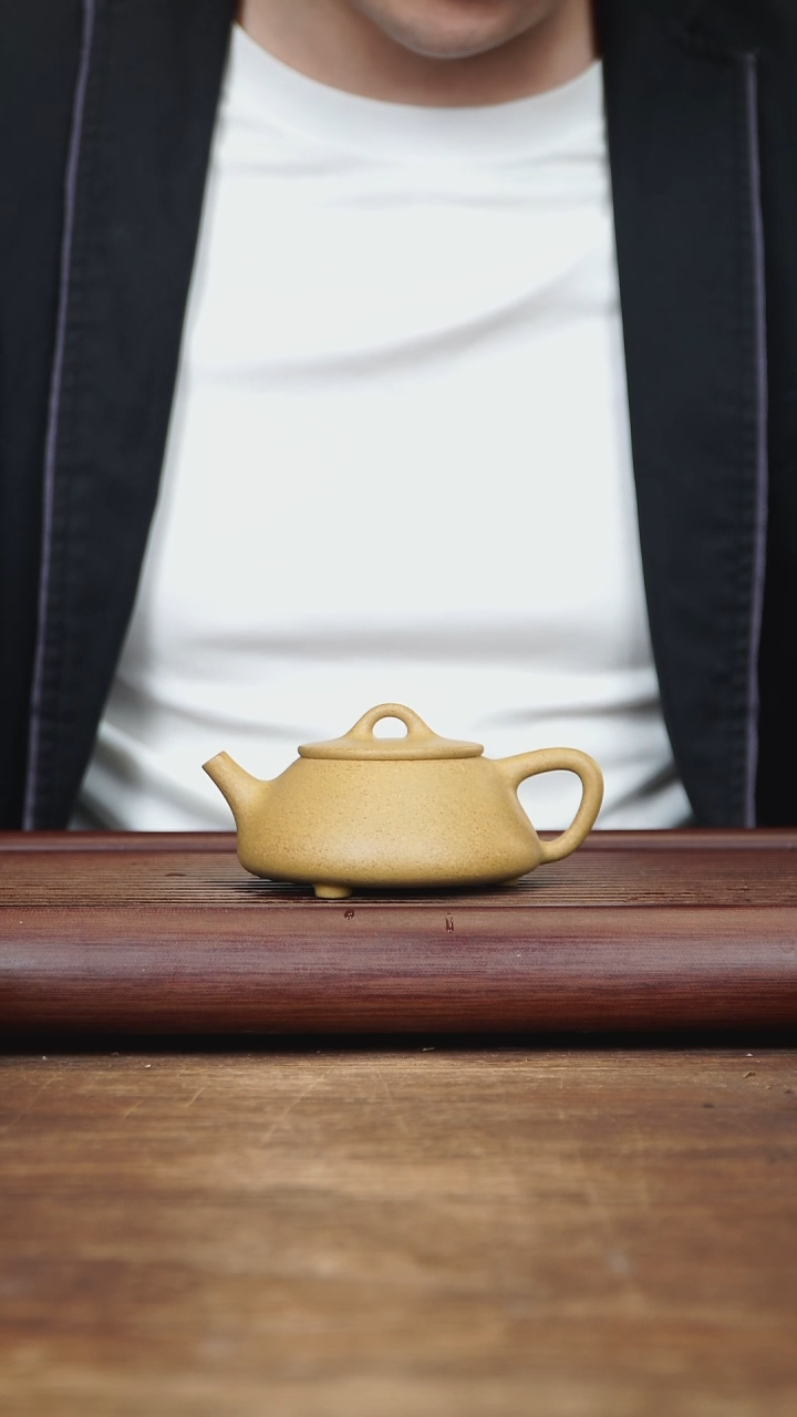 【闪购商品】紫砂茶壶140ml JMZ全手平盖石瓢家藏黄金段