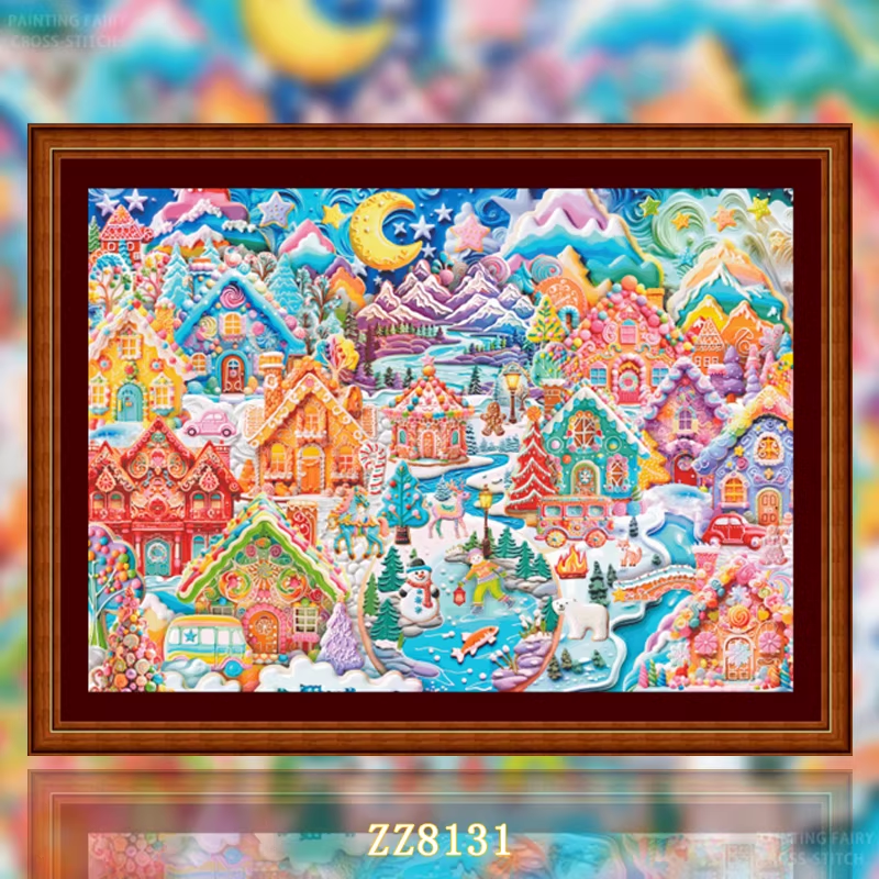 【ZZ8131-姜饼小镇】十字绣2026新款线绣客厅卧室餐厅