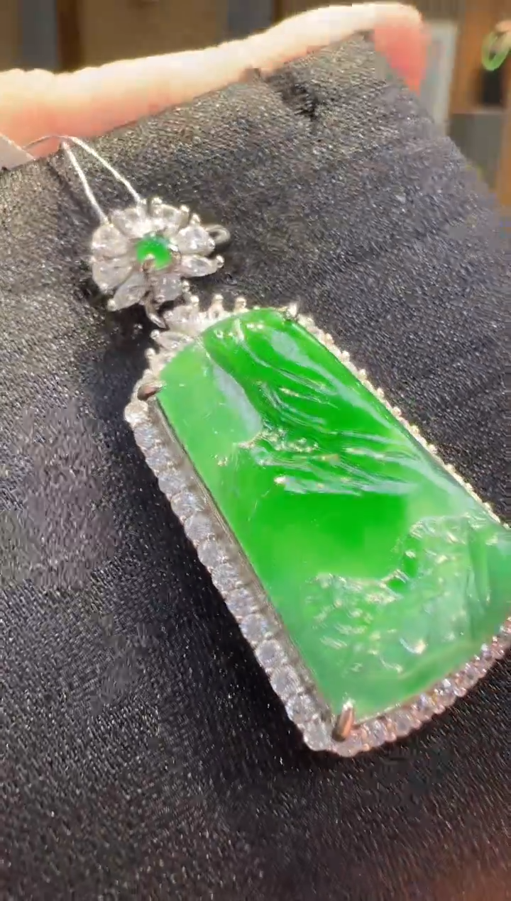 翡翠银S925镶嵌吊坠(不含链)多样性发其一