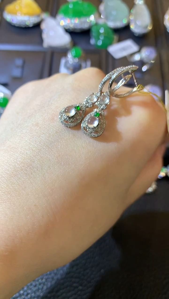 【闪购商品】翡翠耳饰18K金镶嵌C36  