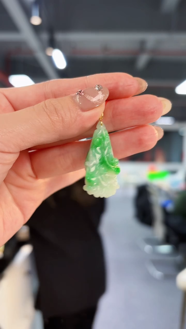 【闪购商品】翡翠颈饰18K金镶嵌缅料A货/支持复检/一件