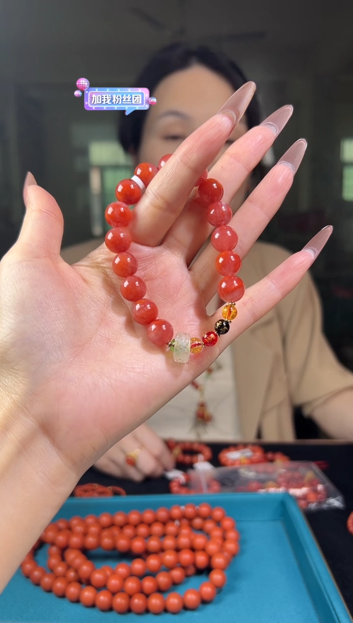 南红玛瑙手串未镶嵌5.25-（多样式）