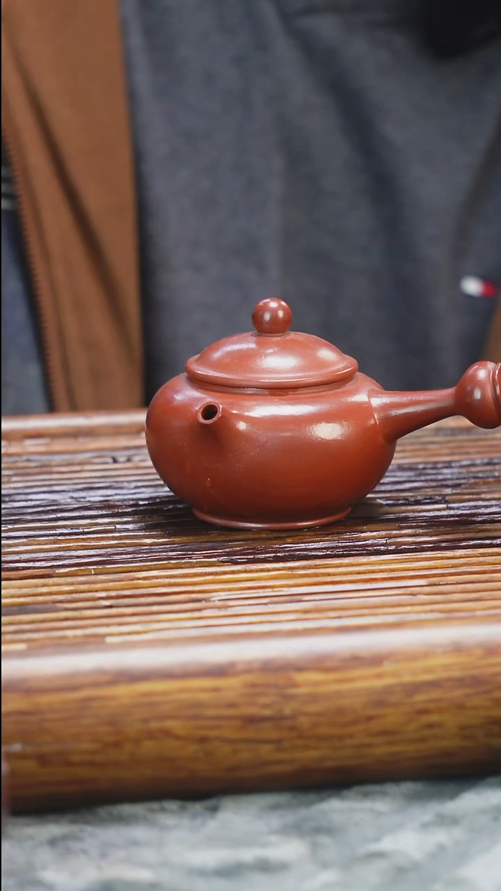 茶壶紫砂赵庄朱泥侧把唐羽