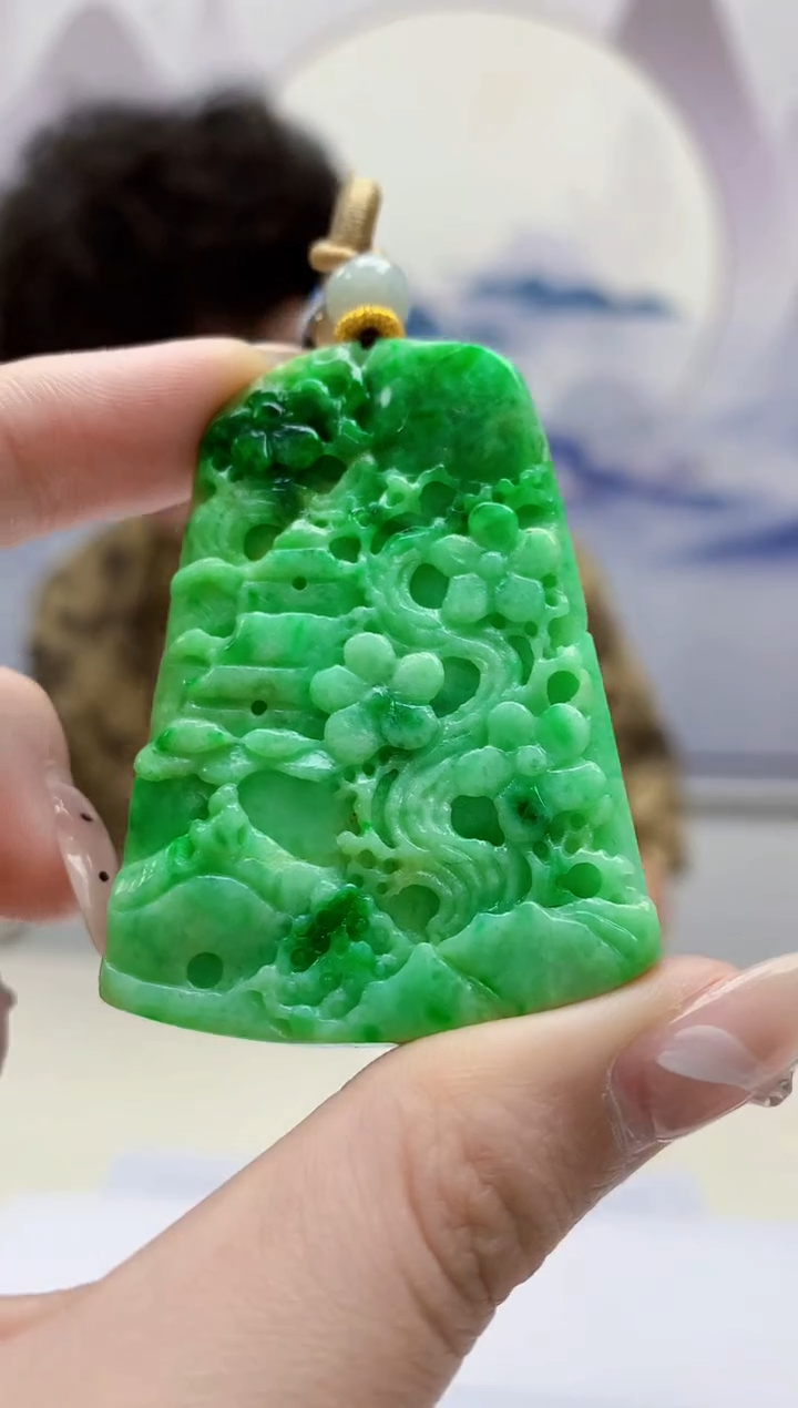 定制翡翠未镶嵌4688jw-毛货挂件92