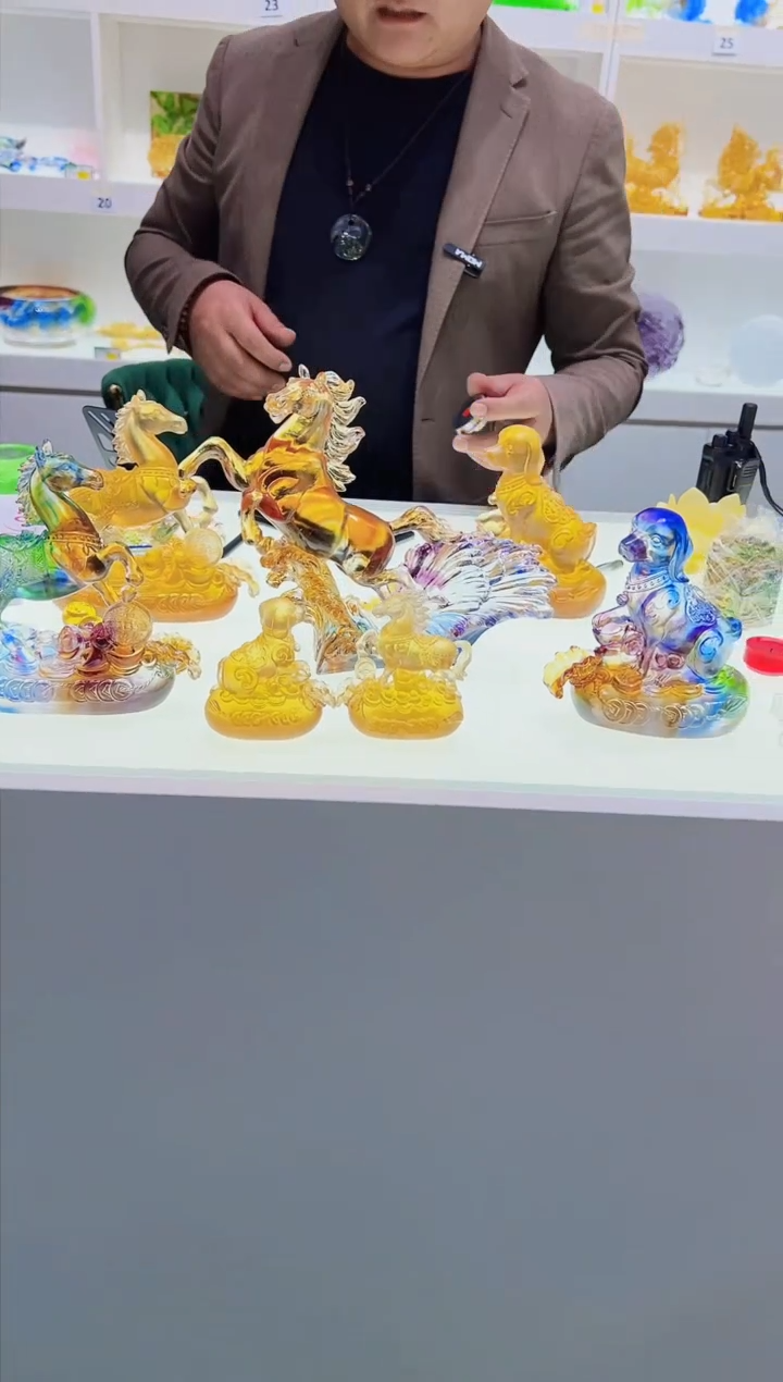 【闪购商品】泥塑古法琉璃7件大摆件