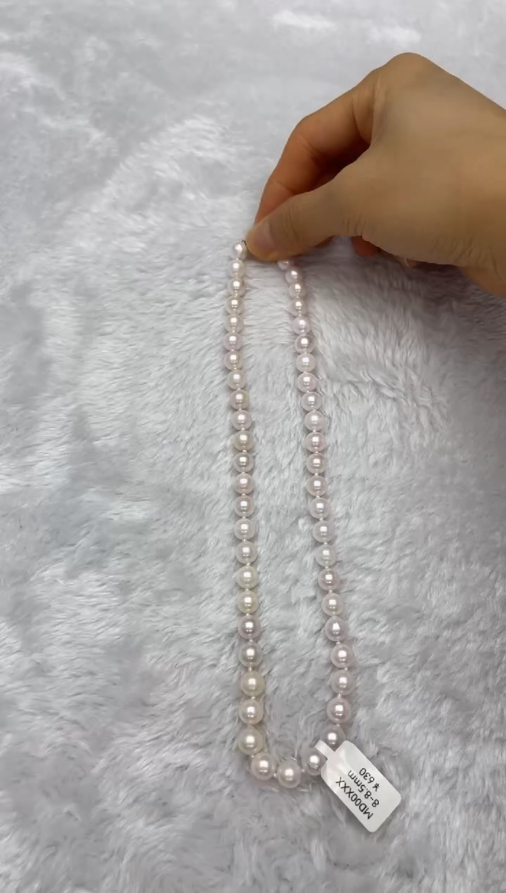海水珍珠银S925镶嵌项链AK8-8.5mm
