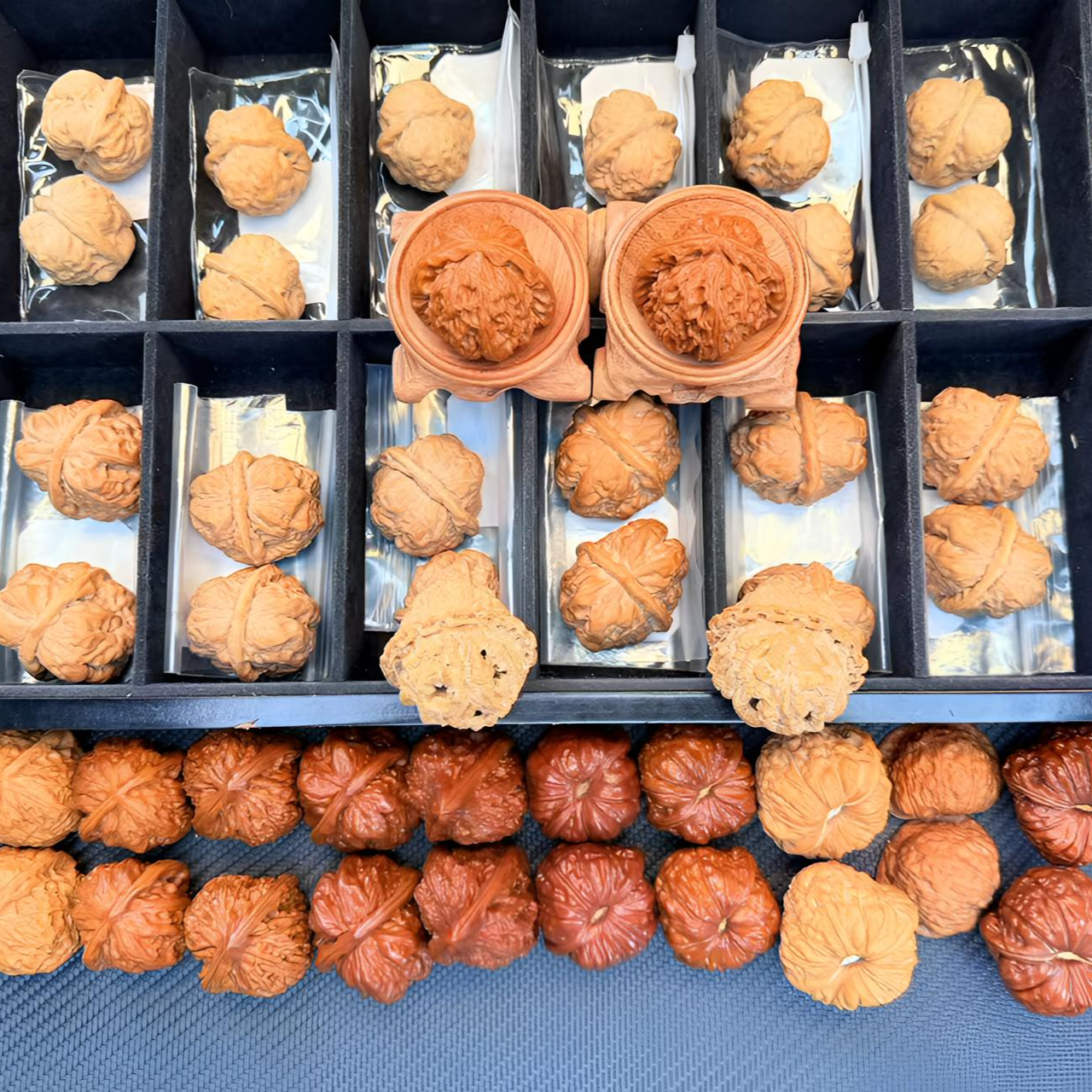 文玩核桃南瓜墩大红皮全品随机发