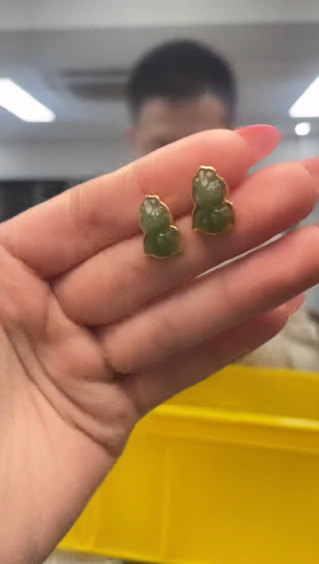 银S925镶嵌和田玉耳饰（多样性发一件）