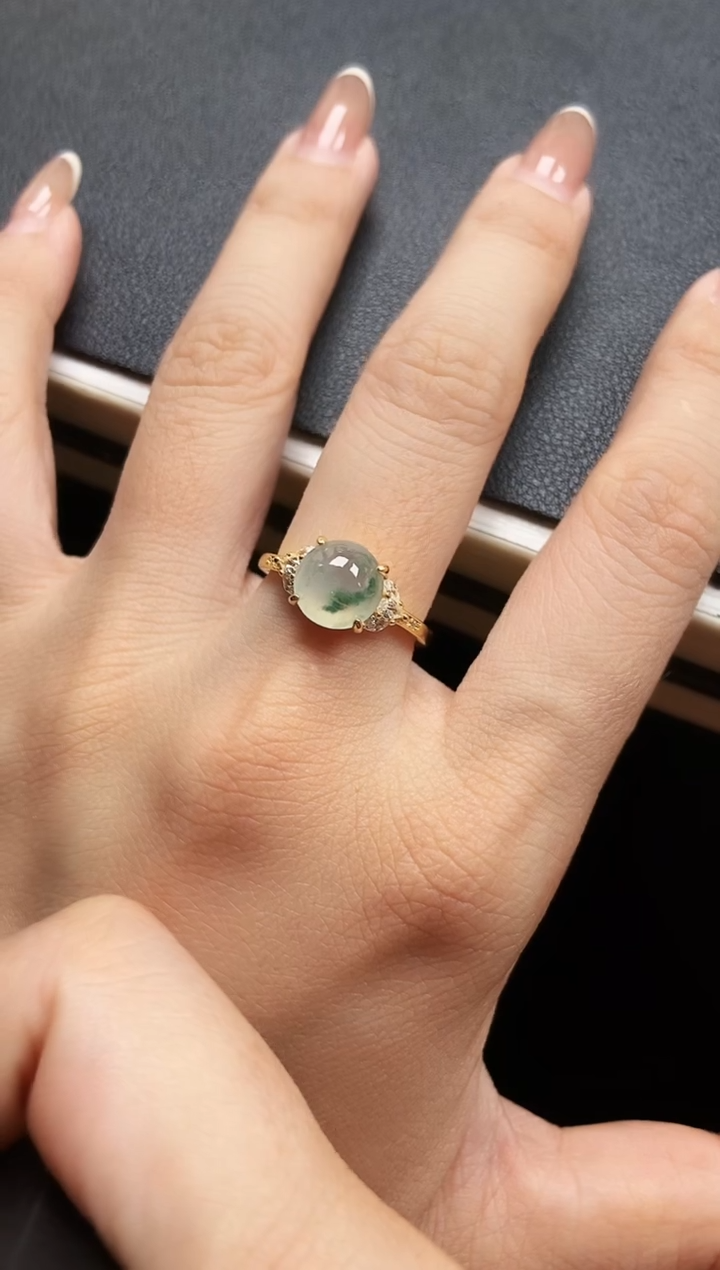 银S925镶嵌戒指翡翠12