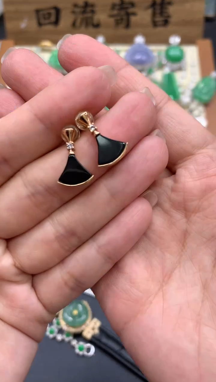【闪购商品】翡翠耳饰18K金镶嵌53-中国好珍宝