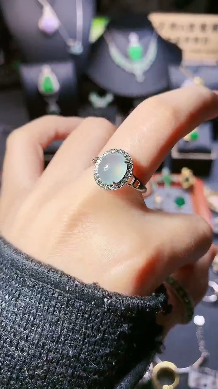 【闪购商品】翡翠戒指银S925镶嵌戒指