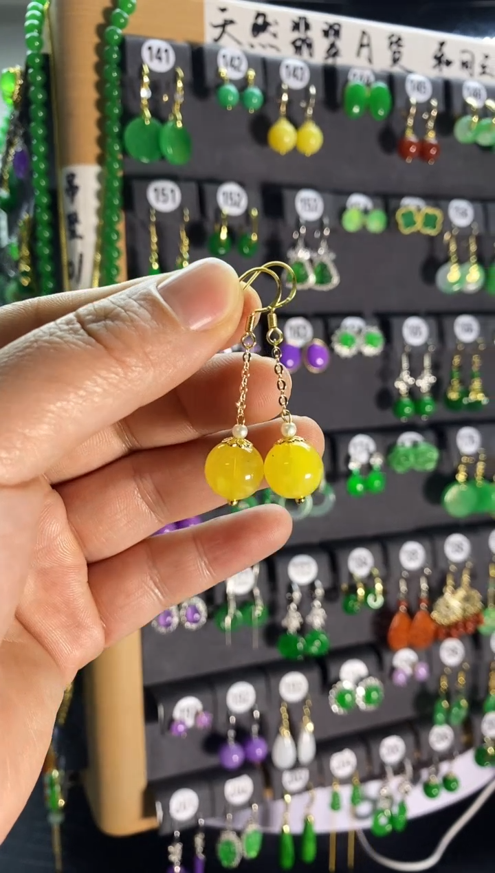 【闪购商品】蜜蜡耳饰银S925镶嵌313...