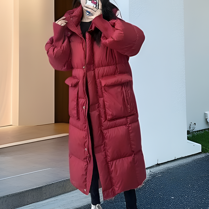 2025冬季长款小个子保暖外套宽松百搭气质韩版大码外披外搭外穿