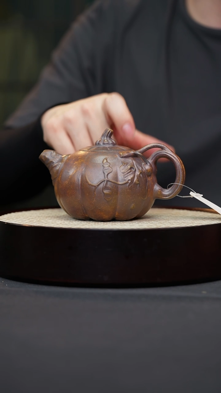 茶壶紫砂31 龙骨金砂南瓜原矿紫砂壶