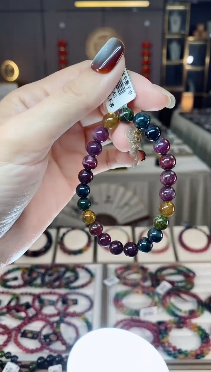 未镶嵌老矿碧玺单圈手串7mm+碧玺dan多样性发货一条