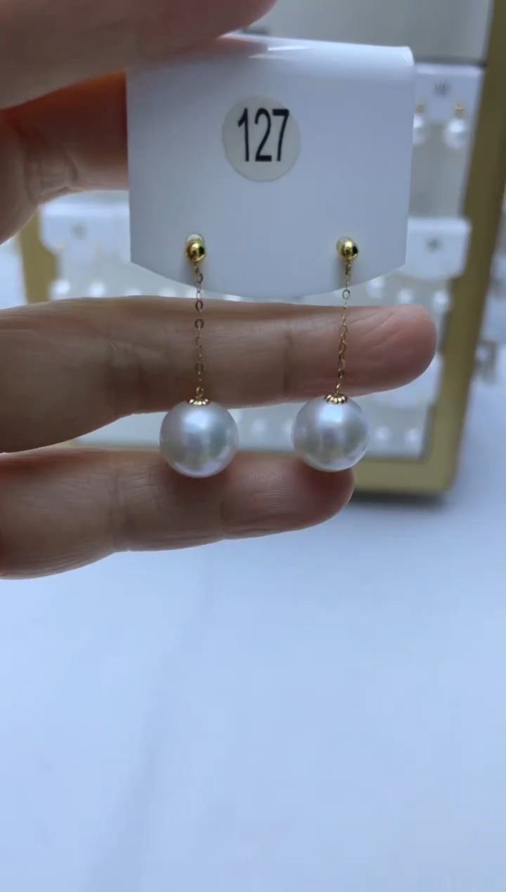 18K金镶嵌耳饰淡水珍珠127