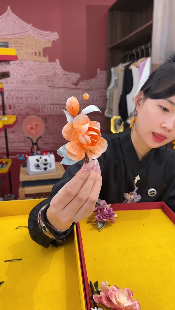 【闪购商品】刺绣非遗绒花（发饰）