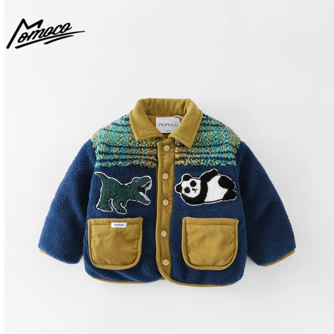 MOMOCO男童冬季加厚时尚潮流儿童洋气毛毛外套77430123015