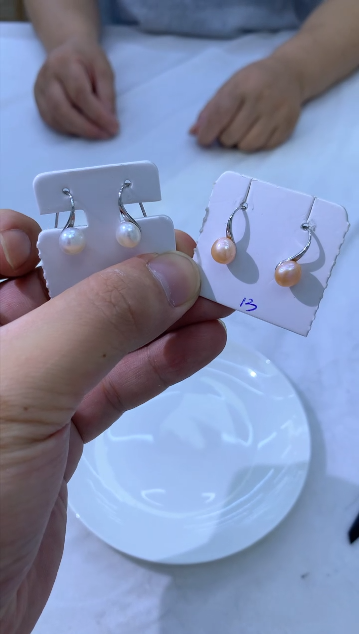 银S925镶嵌淡水珍珠耳饰7009785/skx/多样性发/一件 备注颜色