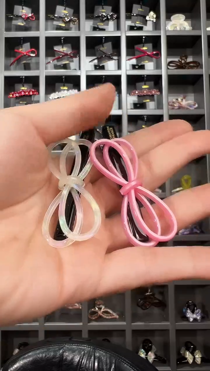 醋酸非金属韩国醋酸品牌发饰蝴蝶结鸭嘴夹边夹一对