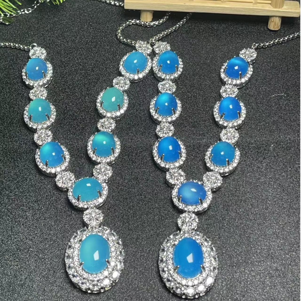 ST7085【任会长珠宝】蓝血海灵芝玛瑙项链-多样性只发一件