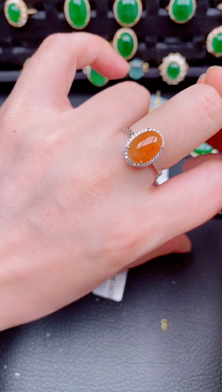 【闪购商品】翡翠戒指银S925镶嵌天然a货翡翠509