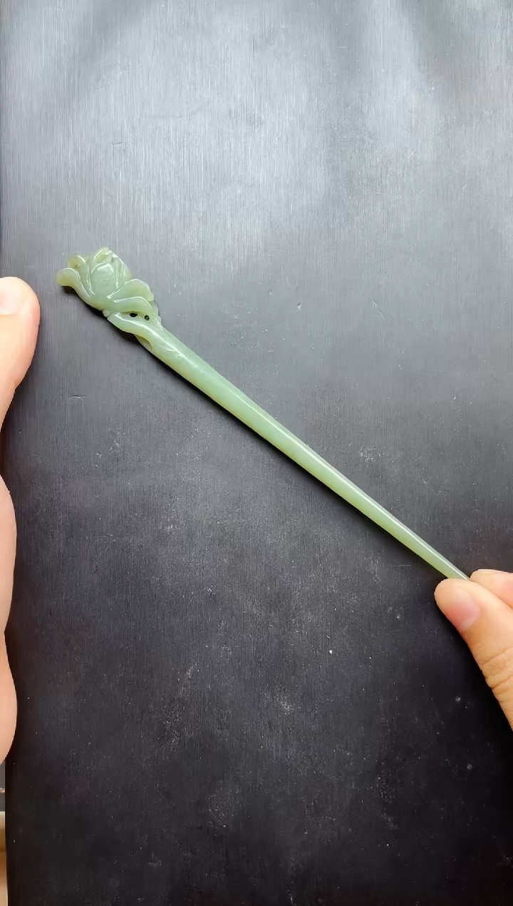 和田玉未镶嵌耳饰花花发簪06