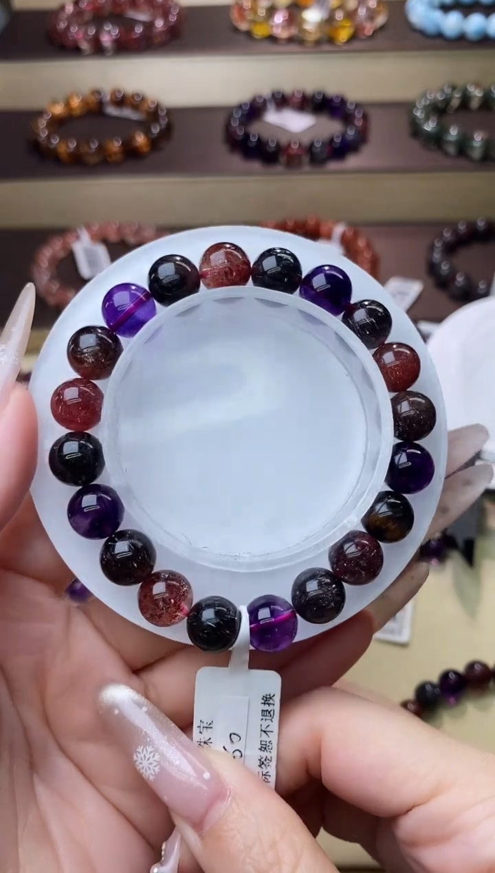 【闪购商品】水晶手链未镶嵌黑加仑超七单圈9m+