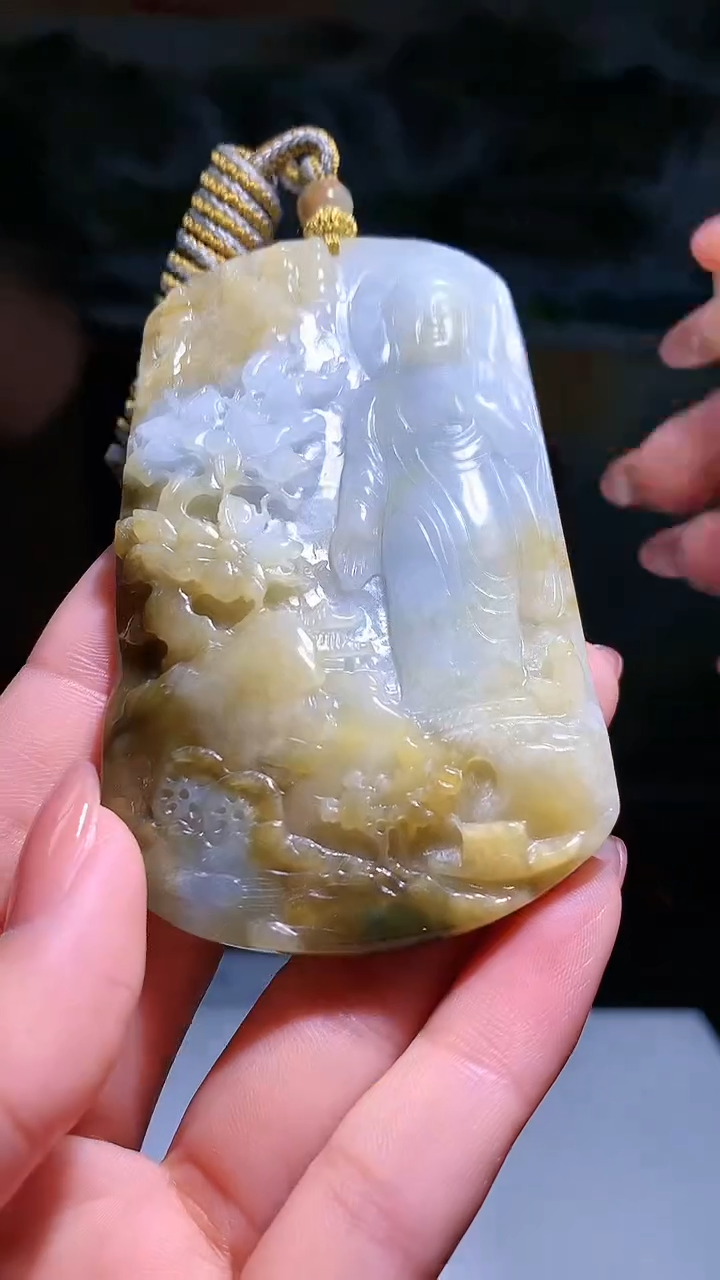 【闪购商品】定制翡翠未镶嵌1007hm-毛货挂件46