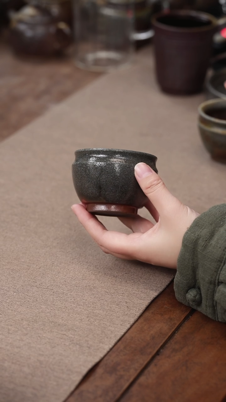 茶壶紫砂柴烧腰线缸杯红皮龙